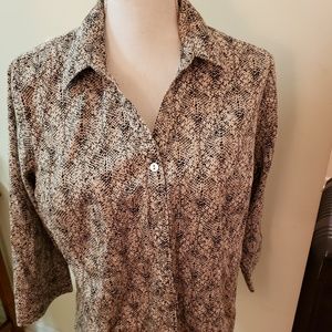 Women's Button Up Stretch Blouse Size XL